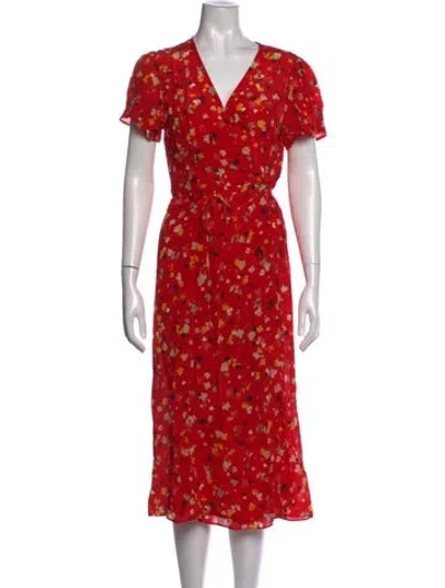Pre-owned Réalisation Par Silk Midi Length Dress In Red