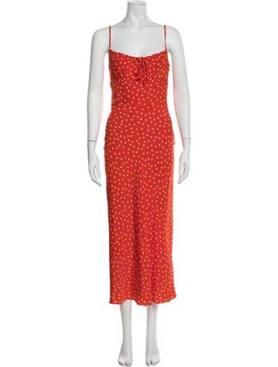 Pre-owned Réalisation Par Silk Midi Length Dress In Red