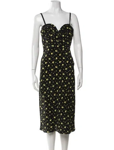Pre-owned Réalisation Par Silk Midi Length Dress W/ Tags In Black