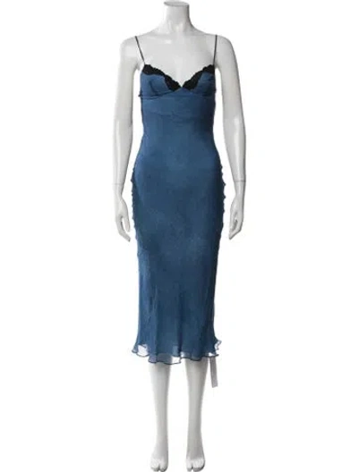 Pre-owned Réalisation Par Silk Midi Length Dress W/ Tags In Blue