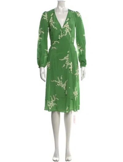 Pre-owned Réalisation Par Silk Midi Length Dress W/ Tags In Green