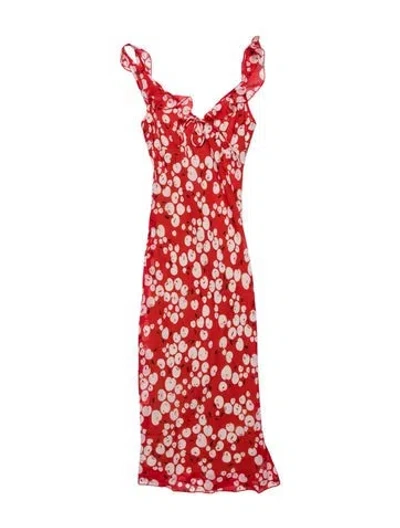 Pre-owned Réalisation Par Silk Midi Length Dress W/ Tags In Orange