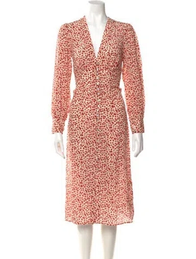 Pre-owned Réalisation Par Silk Midi Length Dress W/ Tags In Red
