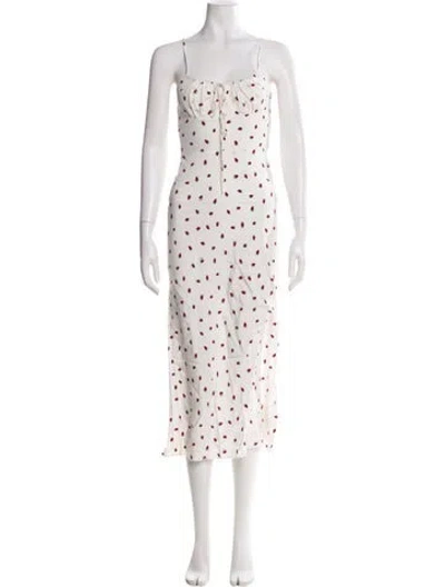 Pre-owned Réalisation Par Silk Midi Length Dress In White