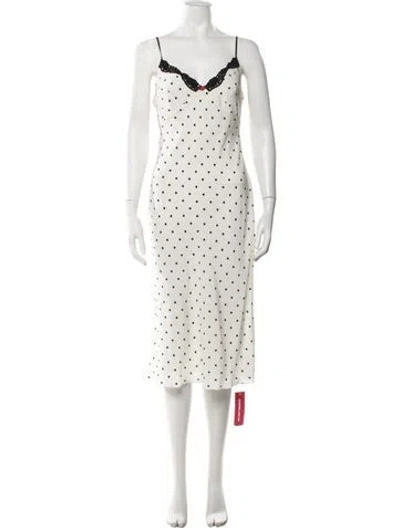 Pre-owned Réalisation Par Silk Midi Length Dress In White