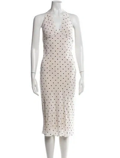 Pre-owned Réalisation Par Silk Midi Length Dress In White