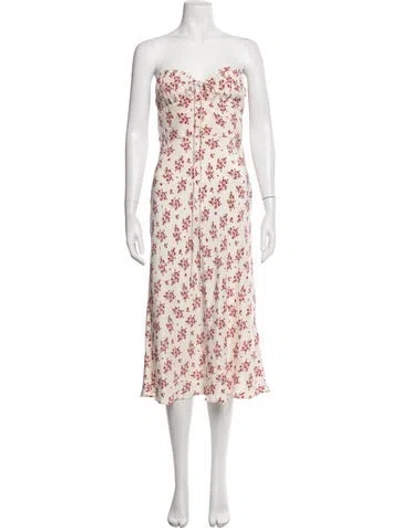 Pre-owned Réalisation Par Silk Midi Length Dress In White