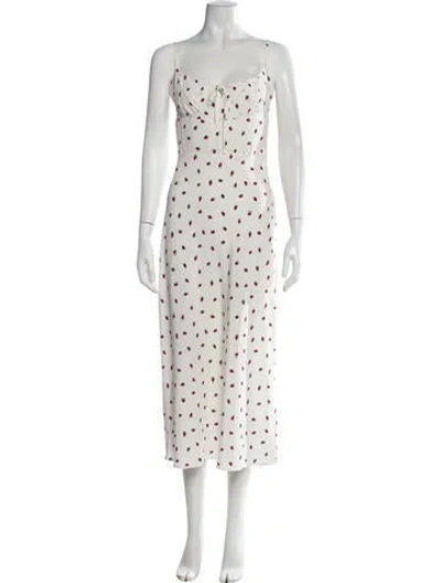 Pre-owned Réalisation Par Silk Midi Length Dress In White