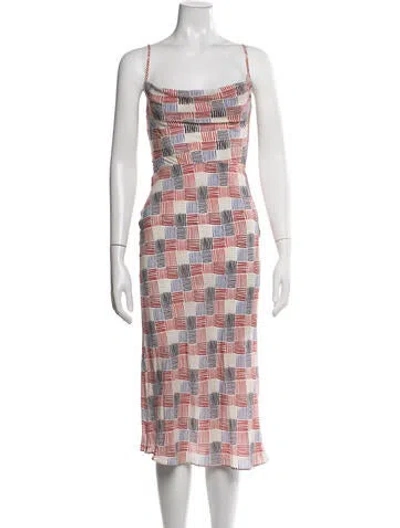 Pre-owned Réalisation Par Silk Midi Length Dress In White