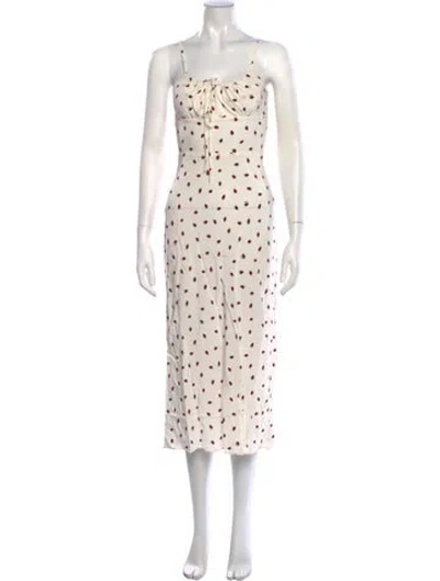 Pre-owned Réalisation Par Silk Midi Length Dress In White