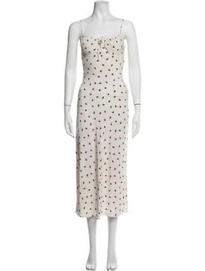 Pre-owned Réalisation Par Silk Midi Length Dress In White