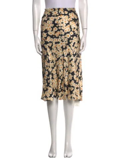 Pre-owned Réalisation Par Silk Midi Length Skirt In Black