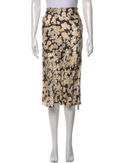 Pre-owned Réalisation Par Silk Midi Length Skirt In Black