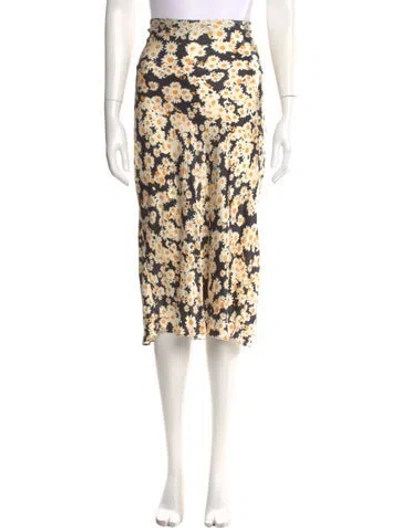 Pre-owned Réalisation Par Silk Midi Length Skirt In Black