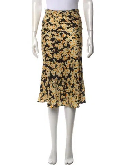 Pre-owned Réalisation Par Silk Midi Length Skirt In Black