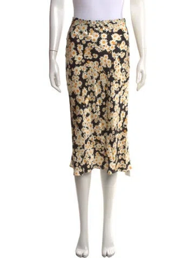 Pre-owned Réalisation Par Silk Midi Length Skirt In Black