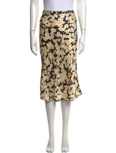 Pre-owned Réalisation Par Silk Midi Length Skirt In Black