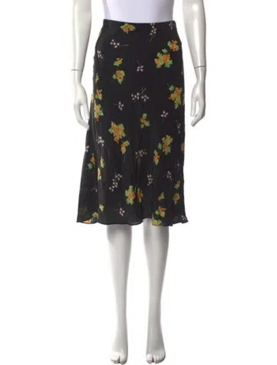 Pre-owned Réalisation Par Silk Midi Length Skirt In Black