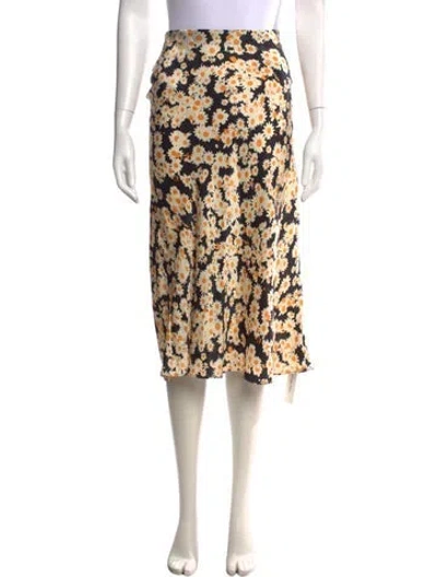 Pre-owned Réalisation Par Silk Midi Length Skirt In Black/neutrals