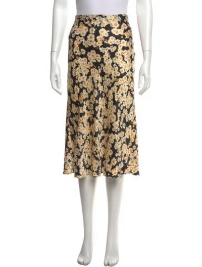 Pre-owned Réalisation Par Silk Midi Length Skirt In Black/neutrals