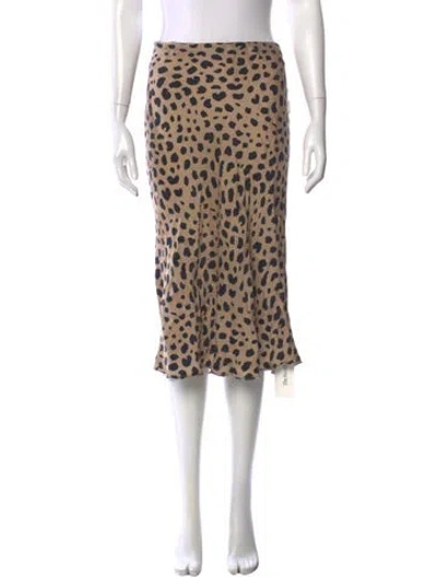 Pre-owned Réalisation Par Silk Midi Length Skirt In Brown