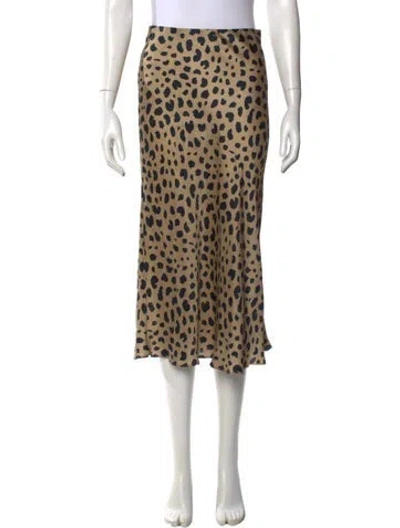 Pre-owned Réalisation Par Silk Midi Length Skirt In Brown