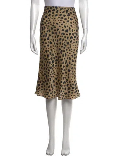 Pre-owned Réalisation Par Silk Midi Length Skirt In Brown