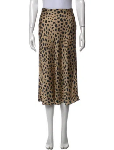 Pre-owned Réalisation Par Silk Midi Length Skirt In Brown
