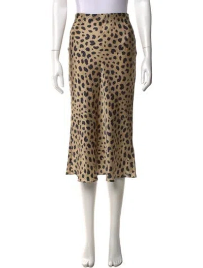 Pre-owned Réalisation Par Silk Midi Length Skirt In Brown
