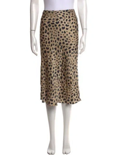 Pre-owned Réalisation Par Silk Midi Length Skirt In Brown