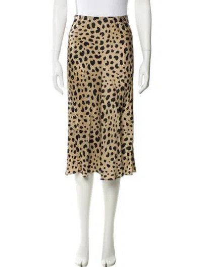 Pre-owned Réalisation Par Silk Midi Length Skirt In Gold