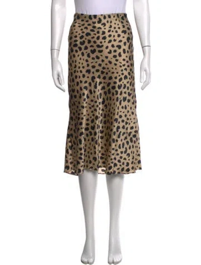 Pre-owned Réalisation Par Silk Midi Length Skirt In Gold