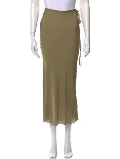 Pre-owned Réalisation Par Silk Midi Length Skirt In Green