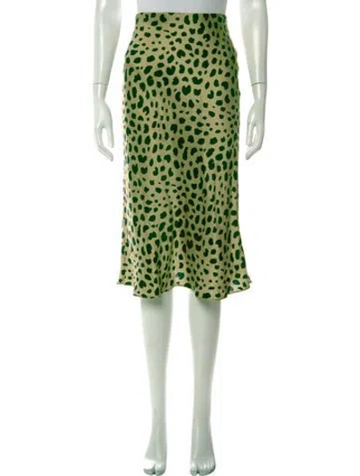 Pre-owned Réalisation Par Silk Midi Length Skirt In Green