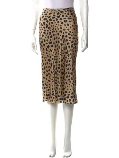 Pre-owned Réalisation Par Silk Midi Length Skirt In Neutral