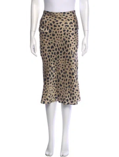 Pre-owned Réalisation Par Silk Midi Length Skirt In Neutral