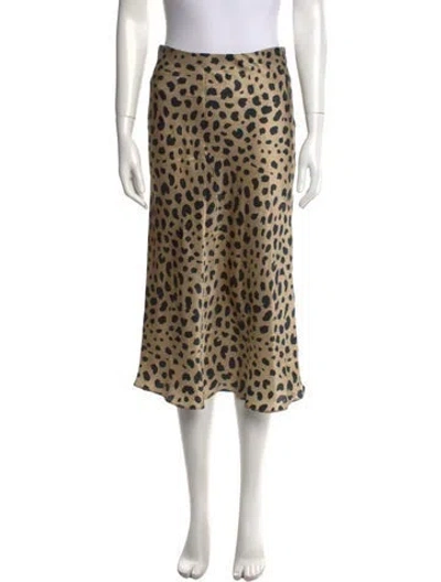 Pre-owned Réalisation Par Silk Midi Length Skirt In Neutral