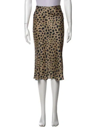Pre-owned Réalisation Par Silk Midi Length Skirt In Neutral