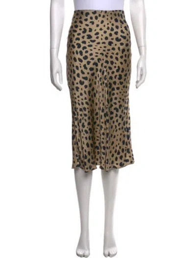 Pre-owned Réalisation Par Silk Midi Length Skirt In Neutral