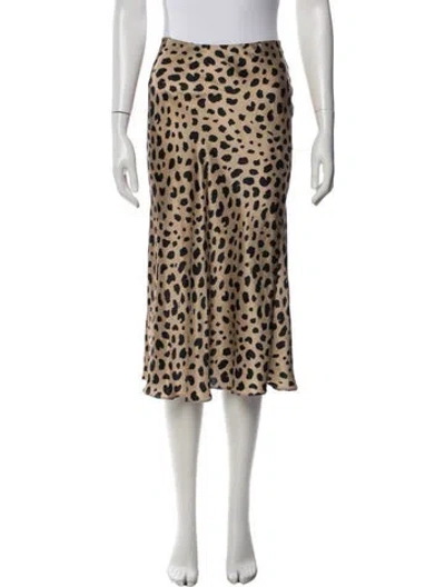 Pre-owned Réalisation Par Silk Midi Length Skirt In Neutral