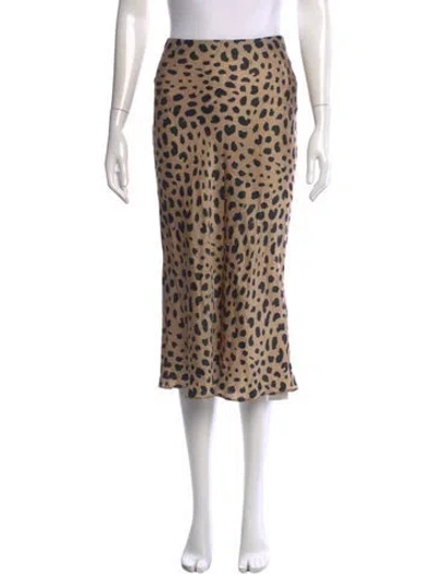 Pre-owned Réalisation Par Silk Midi Length Skirt In Neutrals