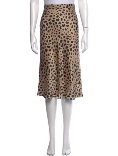 Pre-owned Réalisation Par Silk Midi Length Skirt In Neutrals