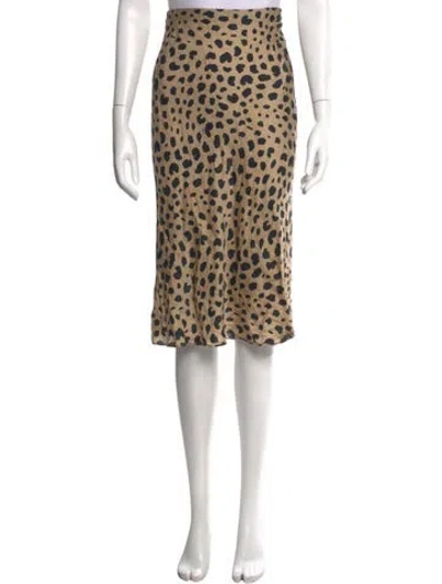 Pre-owned Réalisation Par Silk Midi Length Skirt In Neutrals