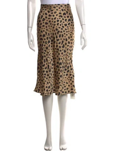 Pre-owned Réalisation Par Silk Midi Length Skirt In Neutrals