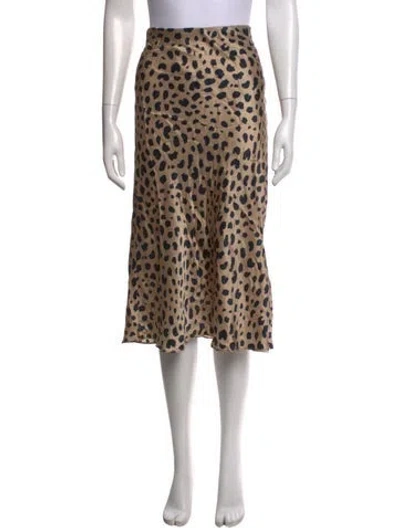 Pre-owned Réalisation Par Silk Midi Length Skirt In Neutrals