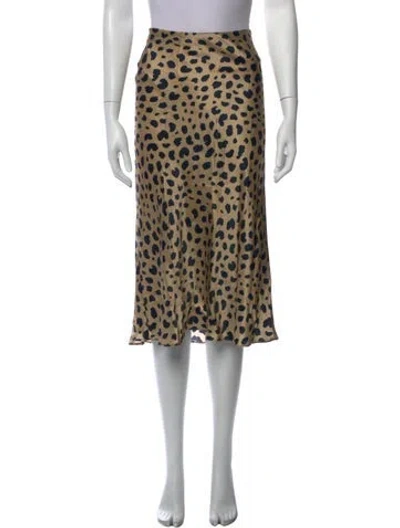 Pre-owned Réalisation Par Silk Midi Length Skirt In Neutrals