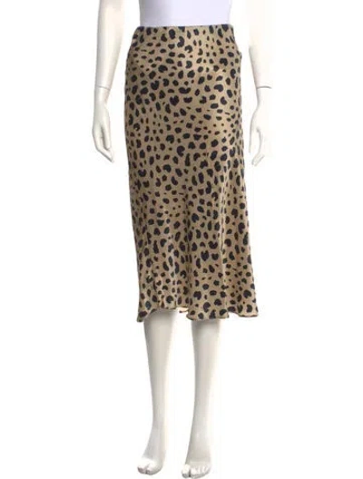 Pre-owned Réalisation Par Silk Midi Length Skirt In Neutrals