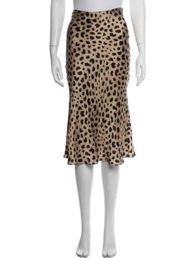 Pre-owned Réalisation Par Silk Midi Length Skirt In Neutrals
