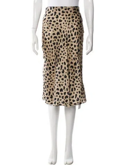 Pre-owned Réalisation Par Silk Midi Length Skirt In Neutrals