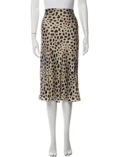 Pre-owned Réalisation Par Silk Midi Length Skirt In Neutrals
